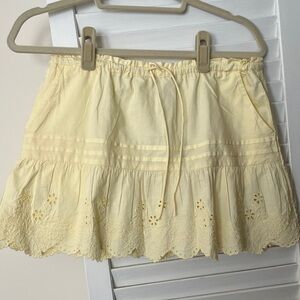 100% cotton damson madder yellow mini skirt